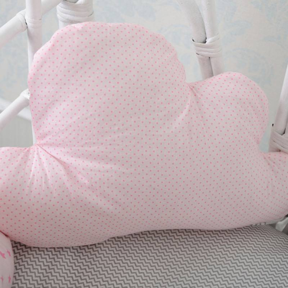 Комплект бортиків в ліжечко + простирадло MagBaby хмарки для дівчаток