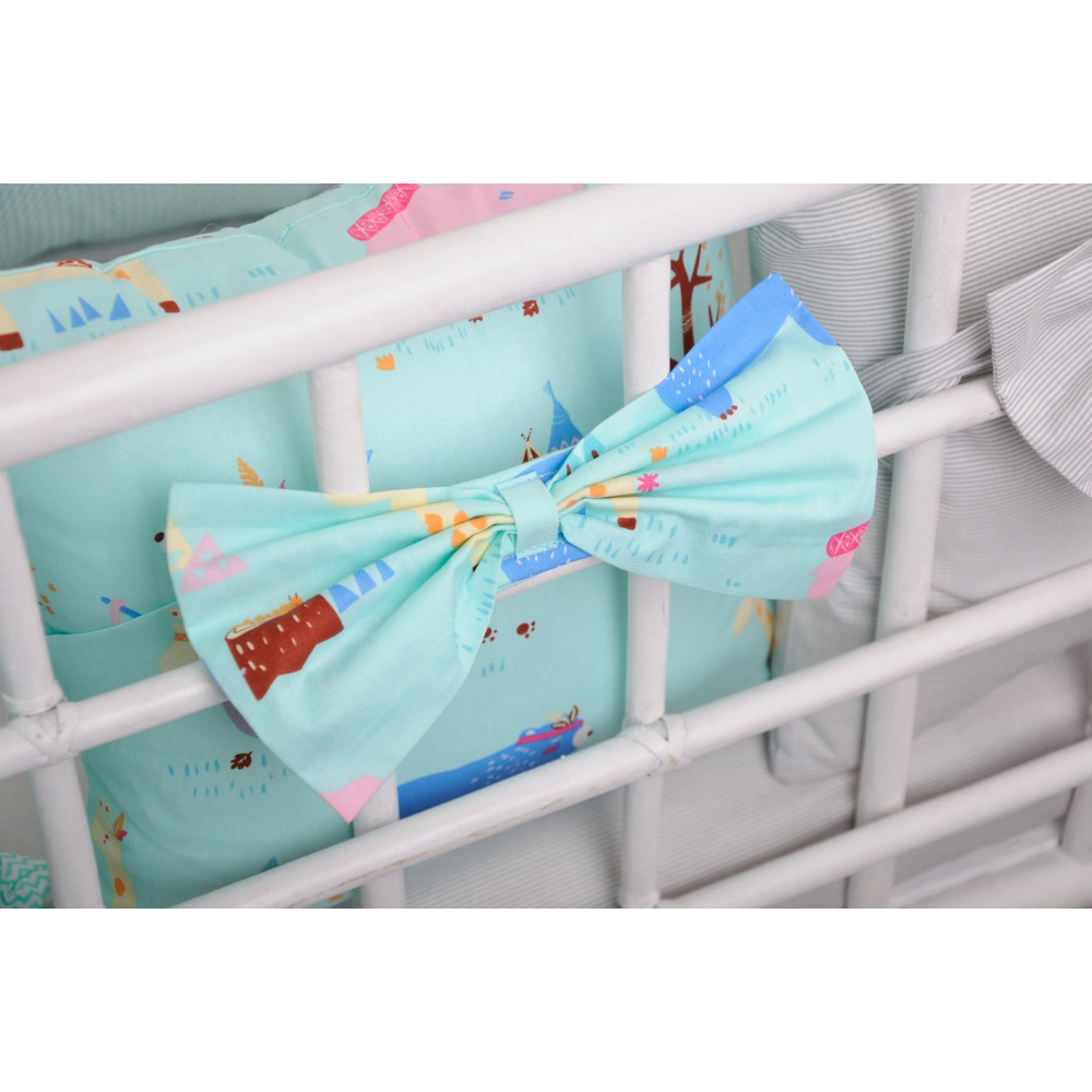 Комплект бортиков в кроватку + простынь MagBaby Классик Индиана на всю кроватку