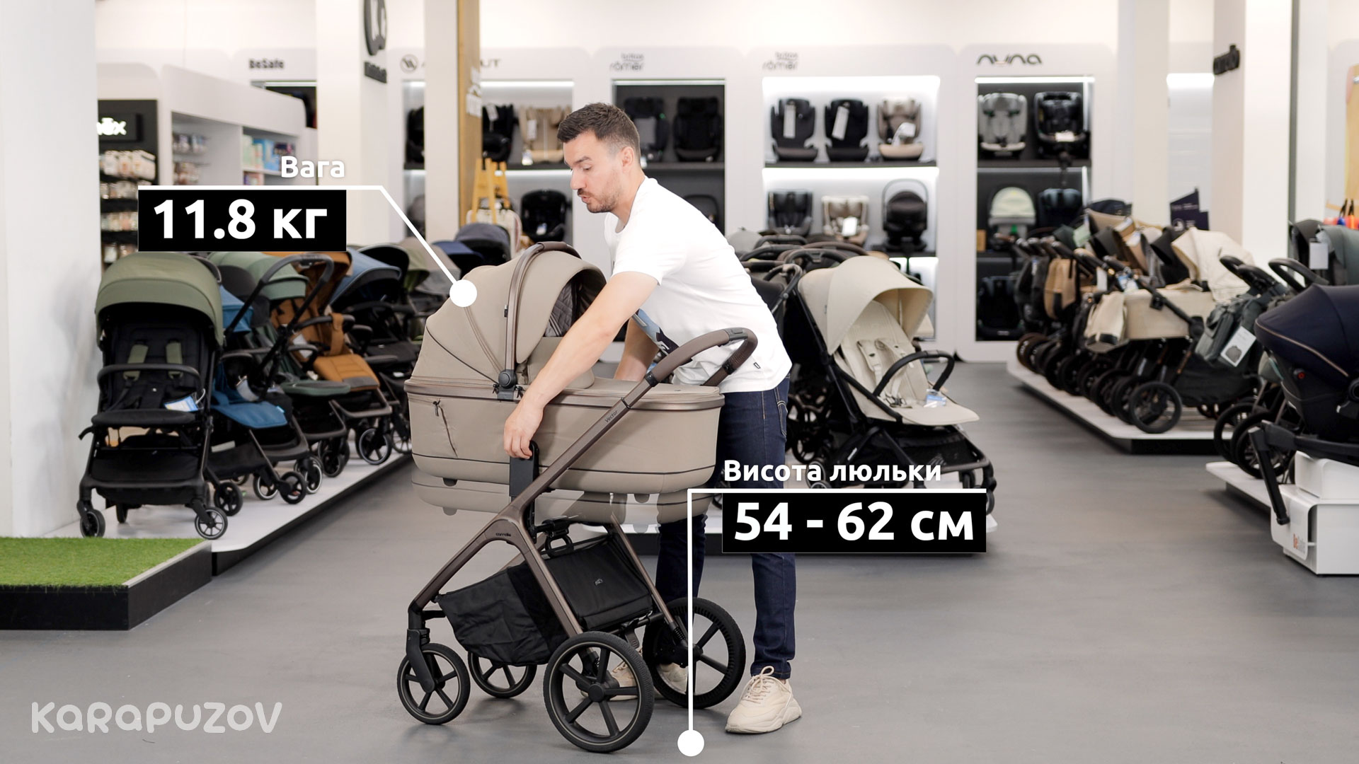 Вага коляски 2в1 Каррелло Вектор та висота люльки