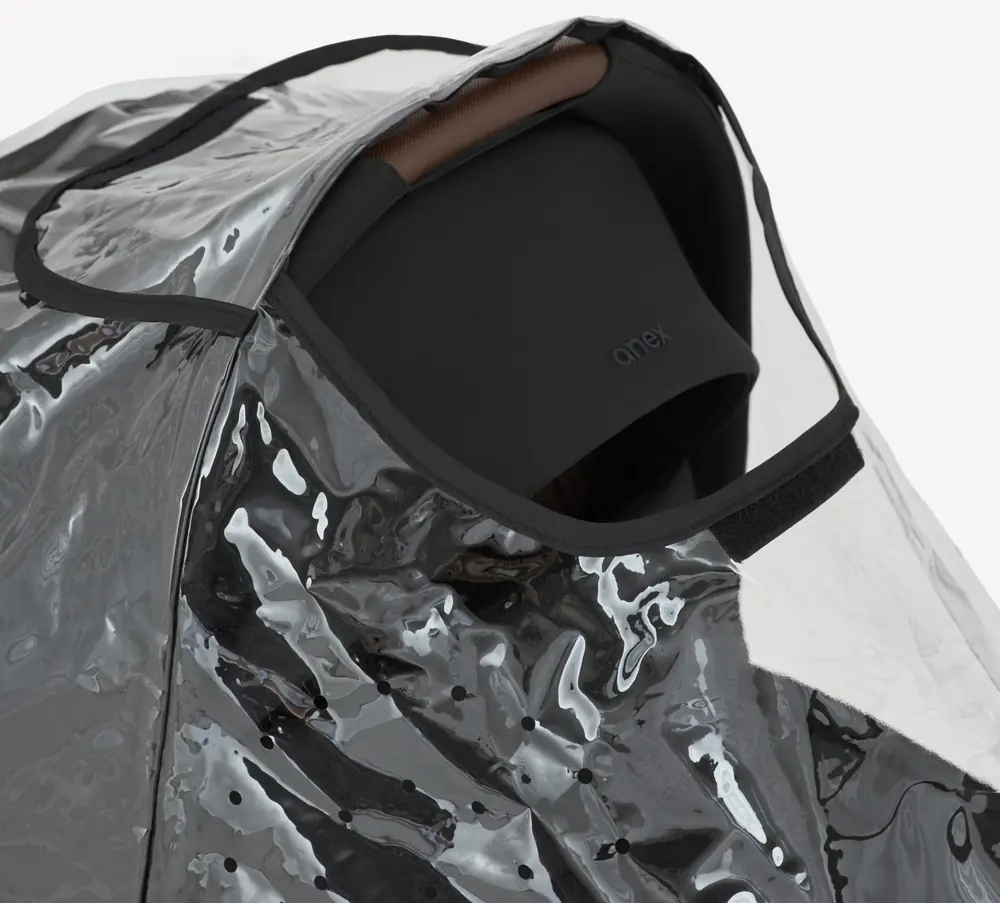 Крепление на липучки, Anex Air-Q Rain Cover - дождевик для прогулочного блока и люльки Anex Air-Q • Transparent