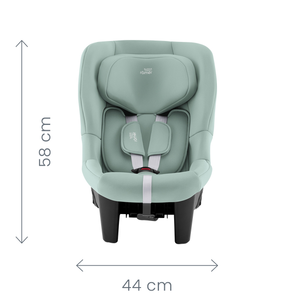 Размеры автокресла Britax Romer MAX-SAFE PRO, вид спереди: высота 58 см, ширина 44 см