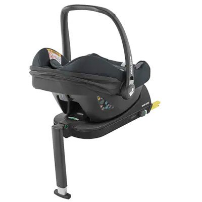 Автокрісло Maxi-Cosi CabrioFix i-Size, встановлене на базу ISOFIX з упором у підлогу