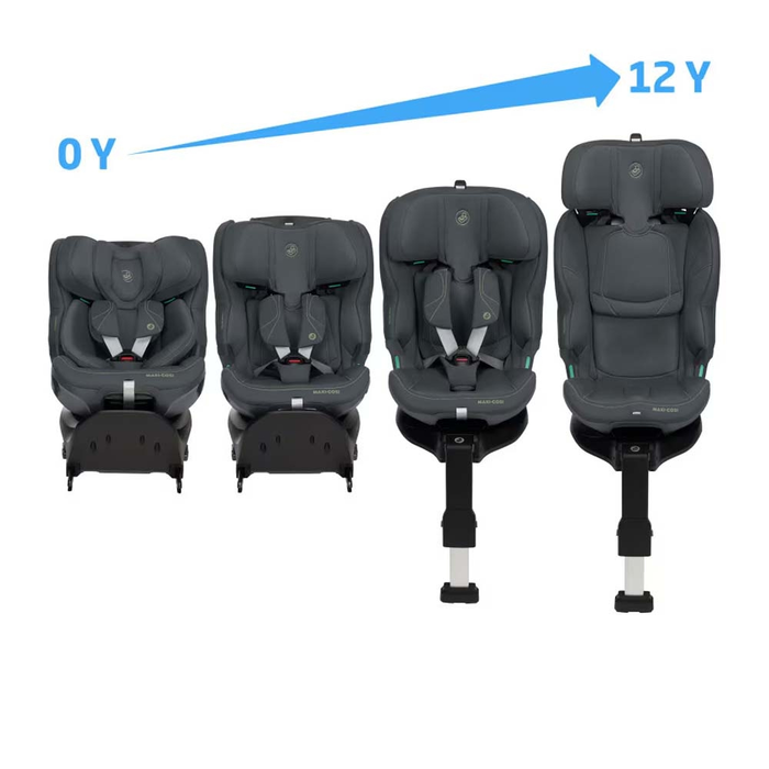 Від народження до 12 років, Maxi-Cosi Emerald 360 Plus i-Size - дитяче автокрісло (0 - 12 років / 40 - 150 см / 0-36 кг), поворотне 360°, кріплення ISOFIX з опорною ногою • Authentic Truffle