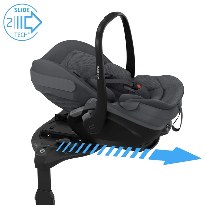 Висування на 27 см завдяки SLIDETECH 2, Maxi-Cosi Pebble Slide Pro - автокрісло для немовля, автолюлька (від 0 до 24 місяців / 40 - 87 см) • Sapphire Sand