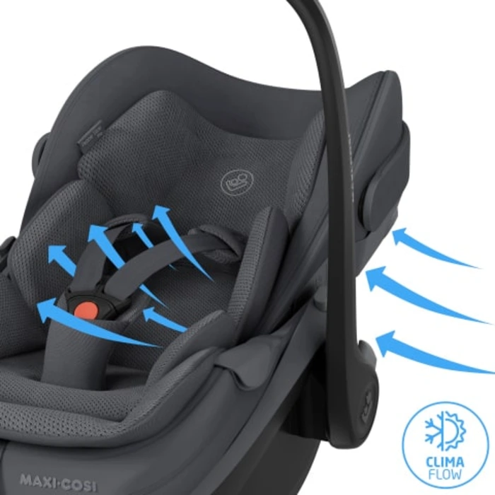 ClimaFlow, тобто вентиляція цілий рік, Maxi-Cosi Pebble Slide Pro - автокрісло для немовля, автолюлька (від 0 до 24 місяців / 40 - 87 см) • Sapphire Sand