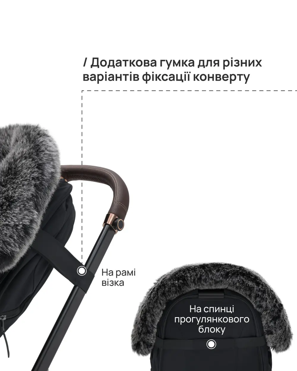 Дополнительная фиксация конверта, Bair Iceberg - зимний конверт (0-3 года, до -25 °C) • Milk Chocolate (681721)