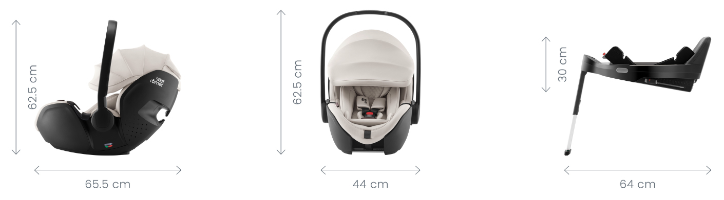 Размеры автокресла Britax Romer Baby-Safe Pro