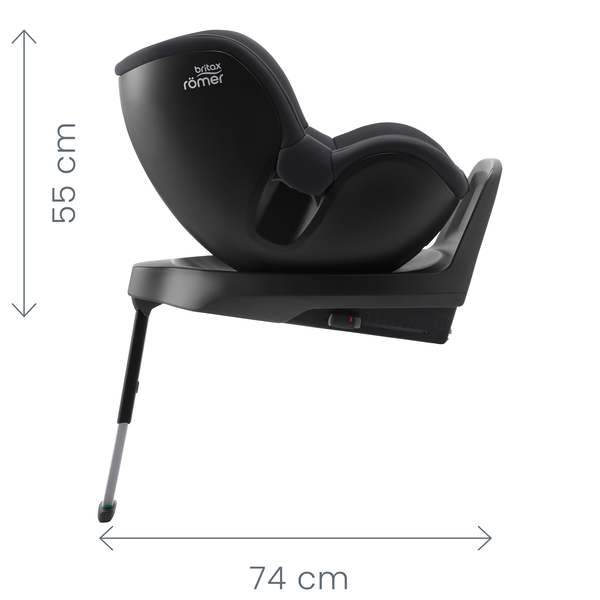 Размеры автокресла Britax Romer Dualfix M Plus: вид сбоку