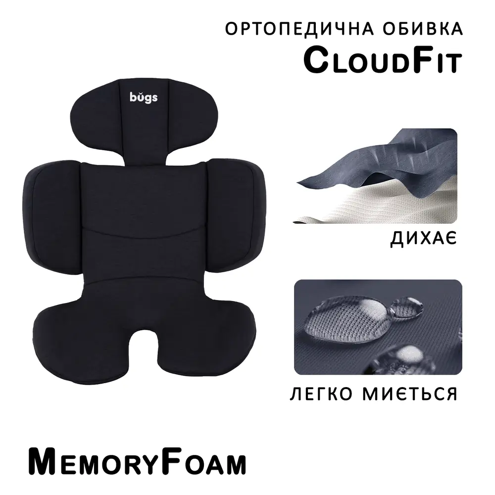 Ортопедическая вкладка CloudFit Memory Foam автокресла Bugs Aera 360