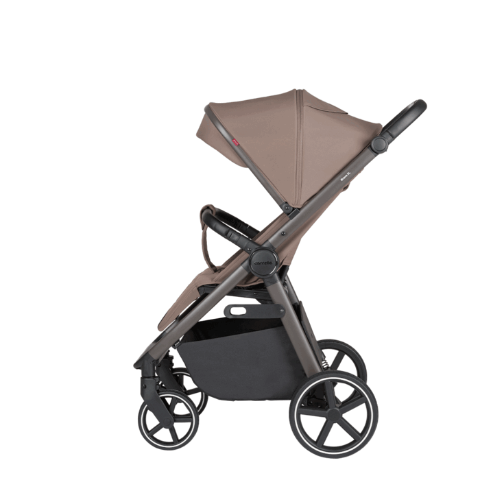 Складывание коляски, Carrello Bravo SL Deluxe CRL-5520 - прогулочная коляска с большими колесами, всесезонная, регулируемая амортизация, индивидуальная окраска рамы • Desert Beige