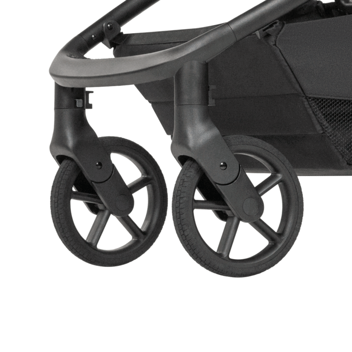 Амортизация передних колес, Carrello Epica 2026 CRL-8510 - детская коляска 2 в 1, универсальная коляска, реверсивный прогулочный блок, большие резиновые колеса, сумка для пеленания • Space Grey
