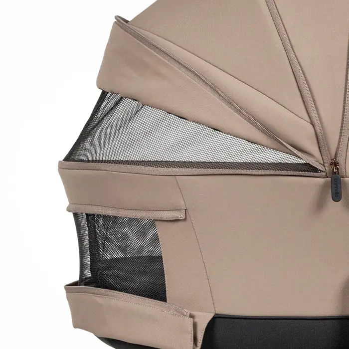 Панорамная вентиляция люльки, Carrello Epica 2026 CRL-8510 - детская коляска 2 в 1, универсальная коляска, реверсивный прогулочный блок, большие резиновые колеса, сумка для пеленания • Space Grey