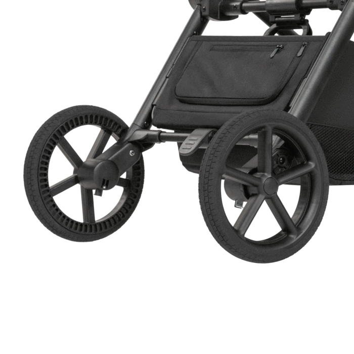 Амортизация задних колес, Carrello Epica 2026 CRL-8510 - детская коляска 2 в 1, универсальная коляска, реверсивный прогулочный блок, большие резиновые колеса, сумка для пеленания • Space Grey