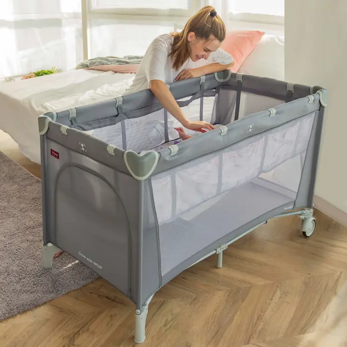 Детский манеж со вторым ярусом, Carrello Piccolo Plus CRL-18102 - детский манеж, альтернатива детской кроватке, дополнительный съемный ярус • Mint Green