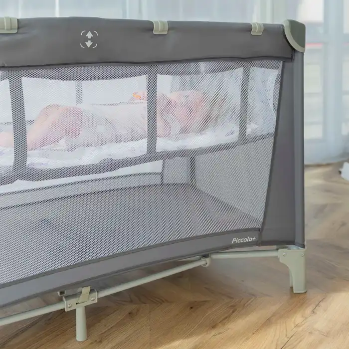 Мобильная детская кроватка, Carrello Piccolo Plus CRL-18102 - детский манеж, альтернатива детской кроватке, дополнительный съемный ярус • Mint Green