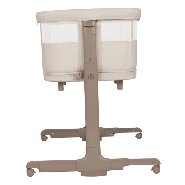 Наклон спального места и легкое укачивание, Carrello Picto CRL-16506 - приставная кроватка-манеж 3 в 1, 6 уровней высоты, боковой лаз на молнии • Aori Beige