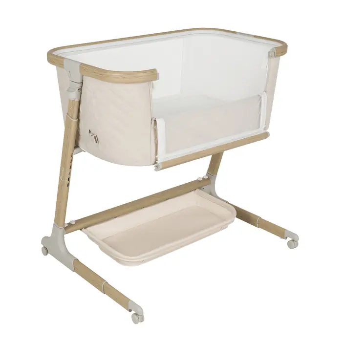 Функция приставной кроватки, Carrello Prima Plus CRL-16504 - приставная кроватка для новорожденного, электронная система укачивания, 6 уровней высоты • Cloud Grey