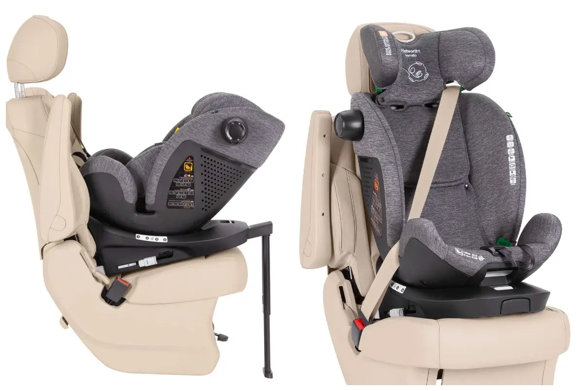 Carrello Meteorit+ CRL-17515 - дитяче автокрісло i-Size (0-12 років / 40-150 см) з функцією повороту 360 по ходу та проти напрямку руху, бічний захист, кріплення Isofix • Carbon Grey