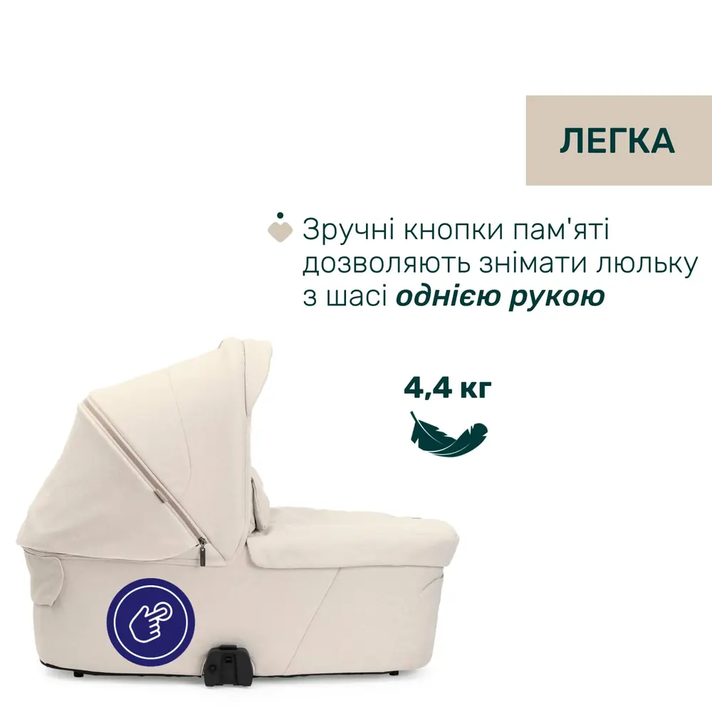 Люлька Chicco Bellagio 2 вагою 4.4 кг з кнопками пам'яті