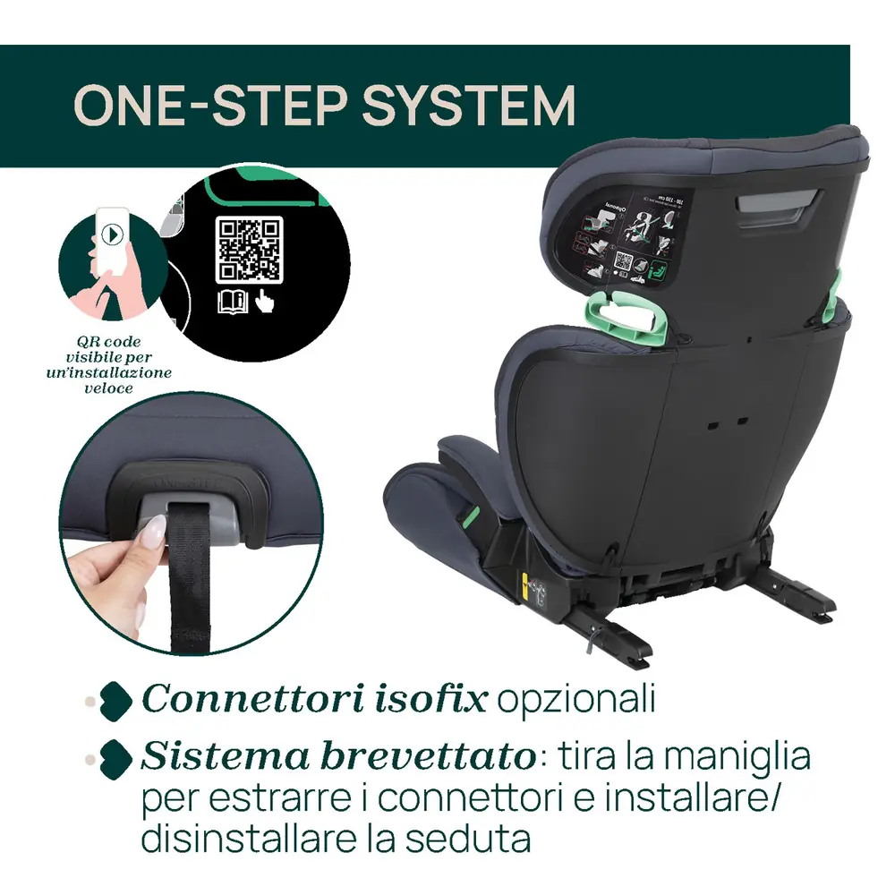 One-Step System - швидке встановлення Isofix, Chicco Quizy i-Size - автокрісло • Nero