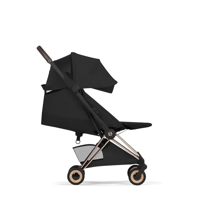 Ергономічне горизонтальне положення, Cybex Coya 2026 Comfort Collection - ультракомпактний прогулянковий візок преміум для подорожей (від народження до 4 років / до 22 кг) • Sepia Black / Matt Black