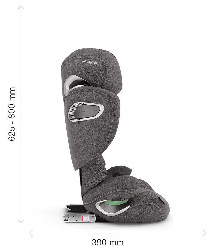 Размеры автокресла Cybex Solution T i-Fix: вид сбоку