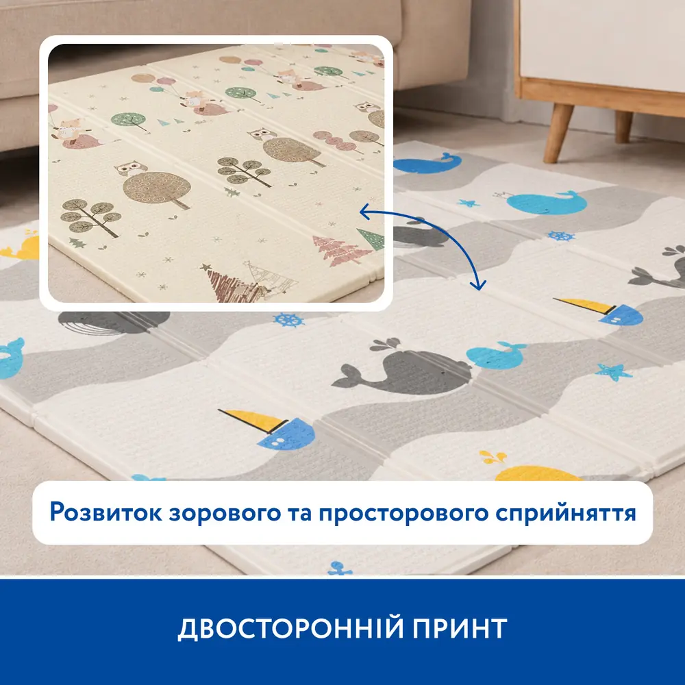 Двосторонній принт термокилимка Piccolino «Казкові пригоди»