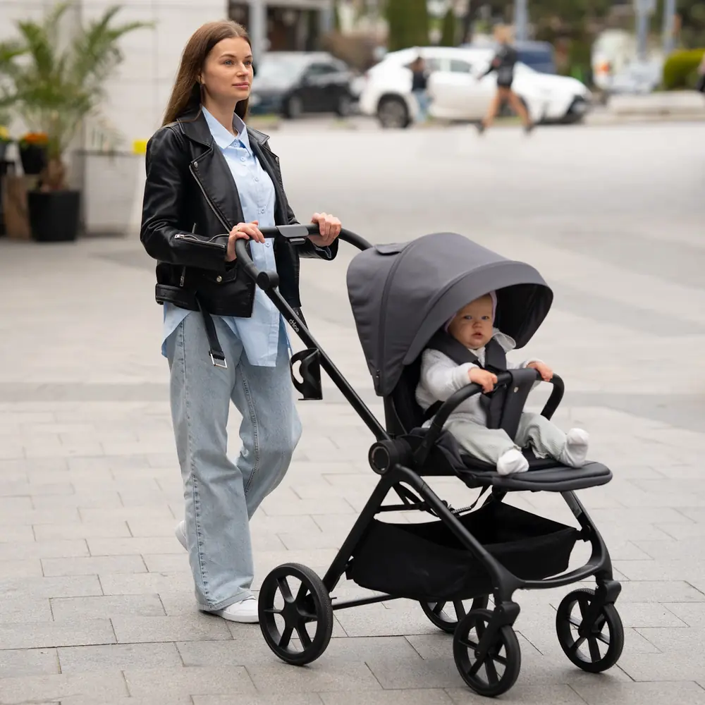 Для удобства родителей, El Camino Chloe ME 1191 - прогулочная коляска с реверсивным блоком, регулируемая родительская ручка • Greige