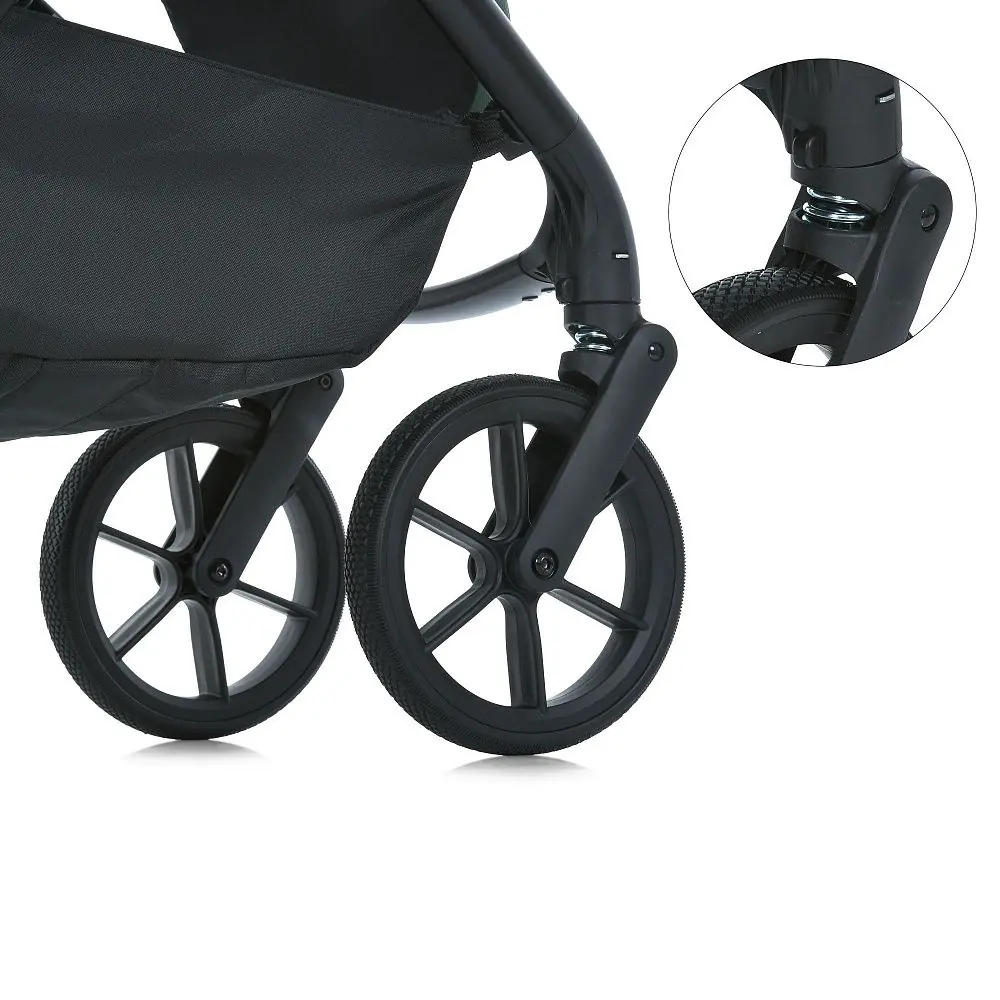 Большие PU-колеса, El Camino Chloe ME 1191 - прогулочная коляска с реверсивным блоком, регулируемая родительская ручка • Greige