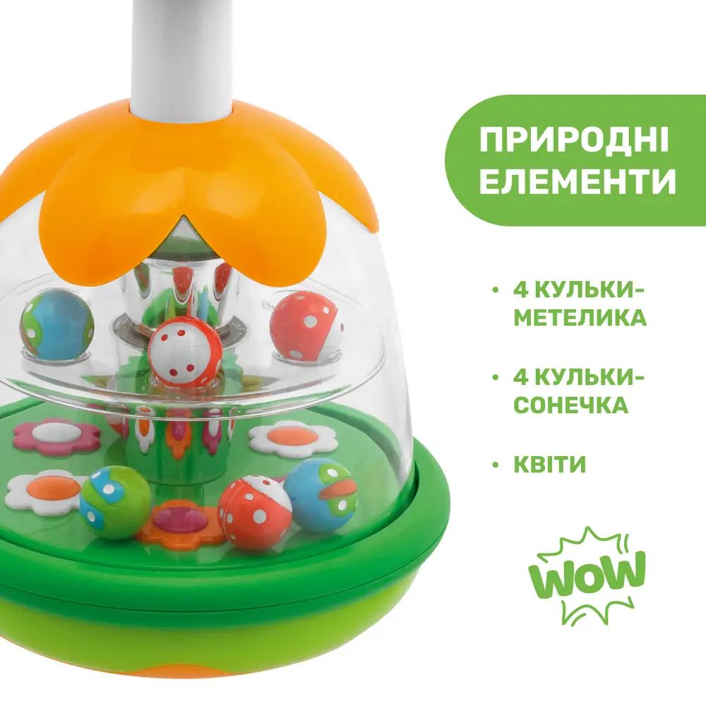 Кульки-метелики, кульки-сонечка та квіти всередині дзиґи Chicco