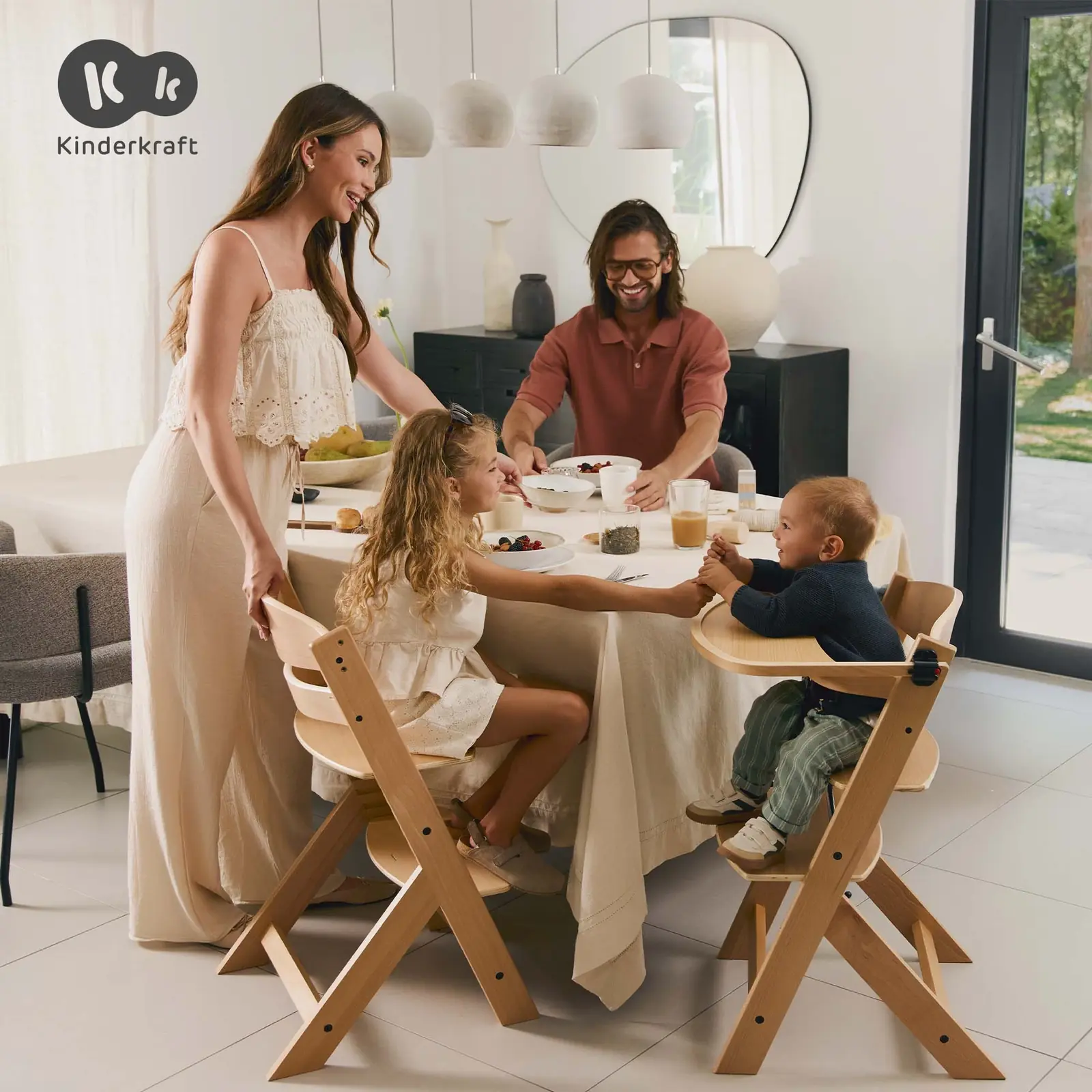Kinderkraft Enock - стульчик для кормления (от 6 месяцев до 35 кг) • Beige (KKKENOCBEGF0000)