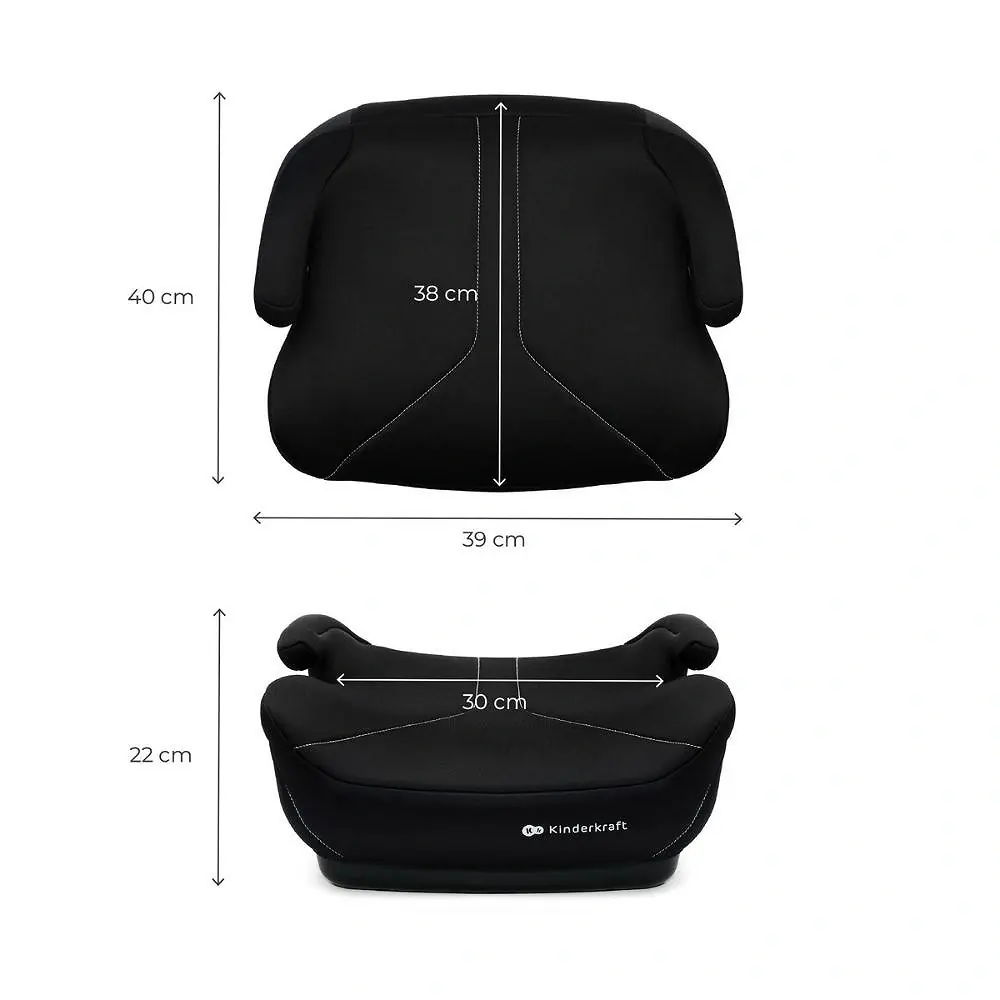 Kinderkraft i-Boost 2 - автокресло-бустер для детей (от 6 до 12 лет / 125 - 150 см) • Black (KCIBOO02BLK0000)