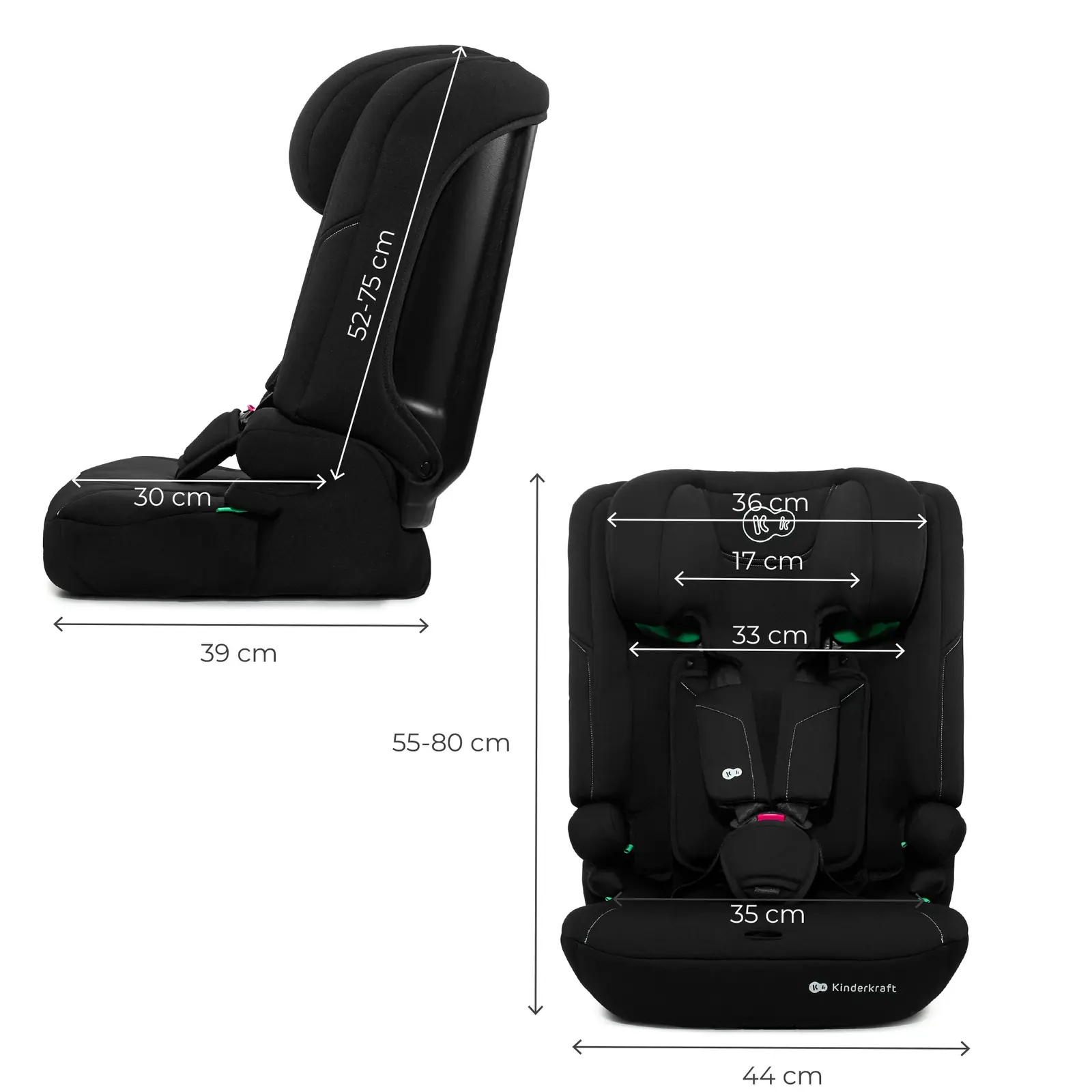 Kinderkraft i-Comfy i-Size - автокресло для детей (от 15 месяцев до 12 лет / 76 - 150 см) • Black (KCICOM00BLK0000)