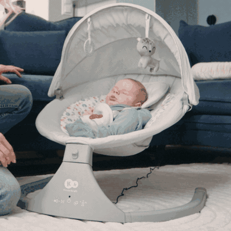 Електрична гойдалка-шезлонг, Kinderkraft Lumi 2 - електричний шезлонг-гойдалка з таймером, мелодіями, пультом і панеллю управління • Dark Grey (KBLUMI02DGR0000)