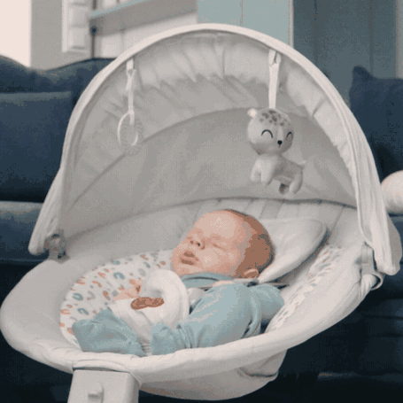 З аксесуарами, Kinderkraft Lumi 2 - електричний шезлонг-гойдалка з таймером, мелодіями, пультом і панеллю управління • Dark Grey (KBLUMI02DGR0000)