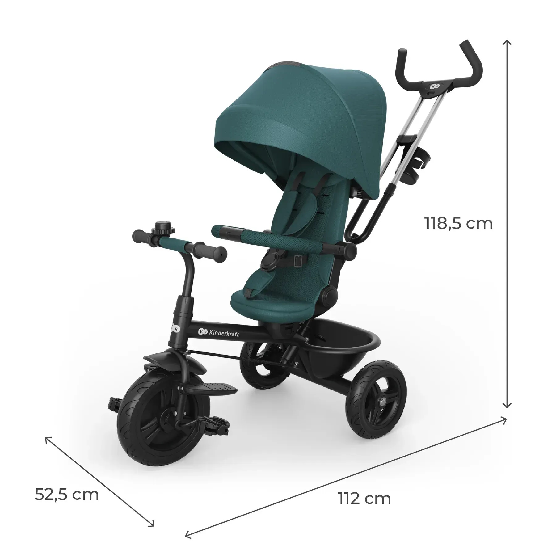 Дитячий триколісний велосипед із батьківською ручкою Kinderkraft Aston 2 Plus фото