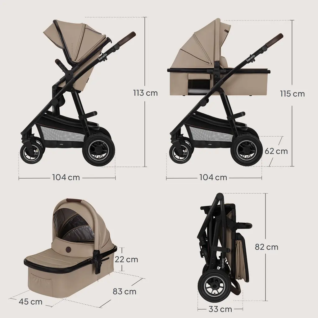 Размеры детской коляски Lionelo Amber 3в1