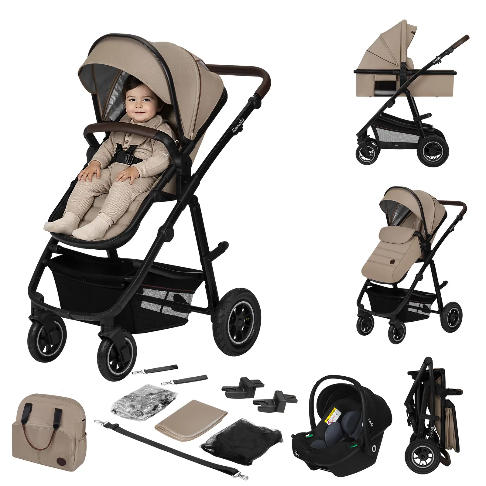 Комплектация детской коляски Lionelo Amber 3 в 1 с автокреслом
