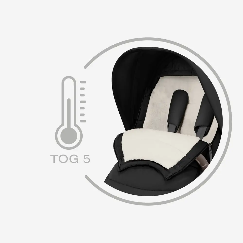 Клас утеплення TOG 5 чохла для ніг Cybex Platinum Footmuff, тепло до -10 °C