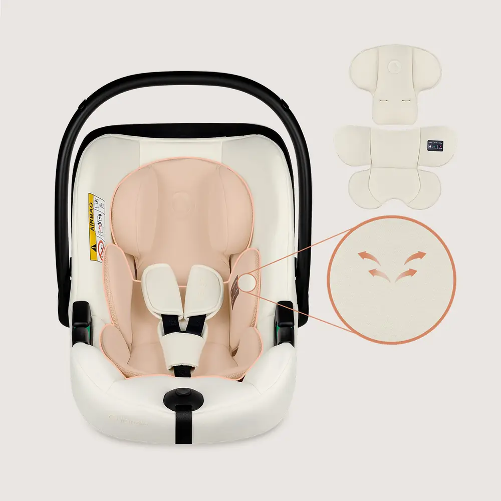 Вкладыш для лучшей посадки, Lionelo Astrid i-Size Set Plus - автокресло для новорожденных с базой ISOFIX (40-87 см/ 0-24 мес) • Beige Cream