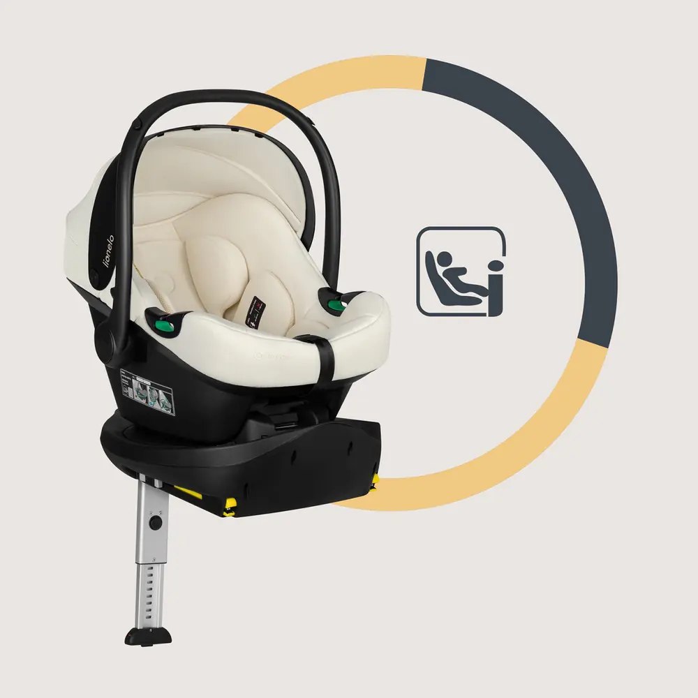 Соответствие стандарту i-Size, Lionelo Astrid i-Size Set Plus - автокресло для новорожденных с базой ISOFIX (40-87 см/ 0-24 мес) • Beige Cream