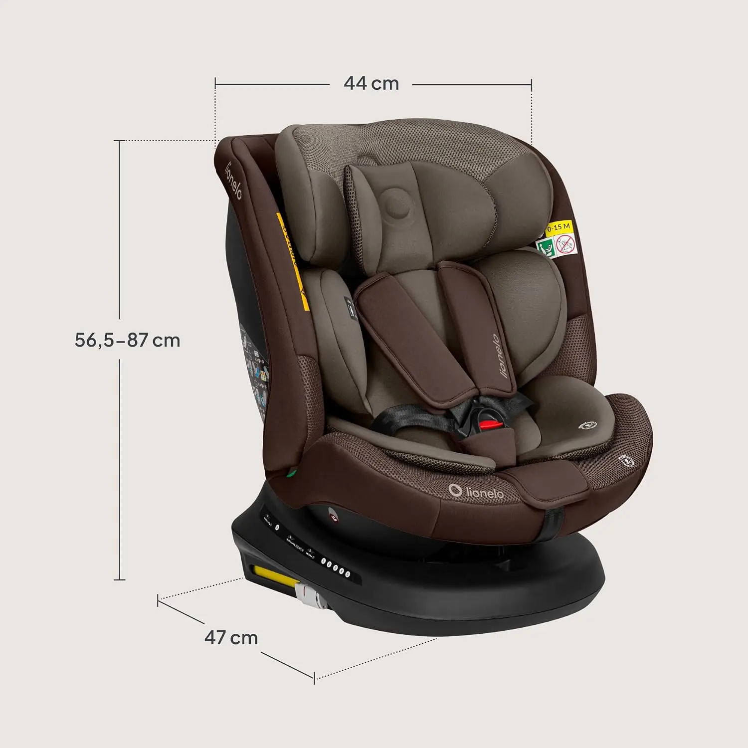 размеры Lionelo Bastiaan Plus i-Size детское автокресло