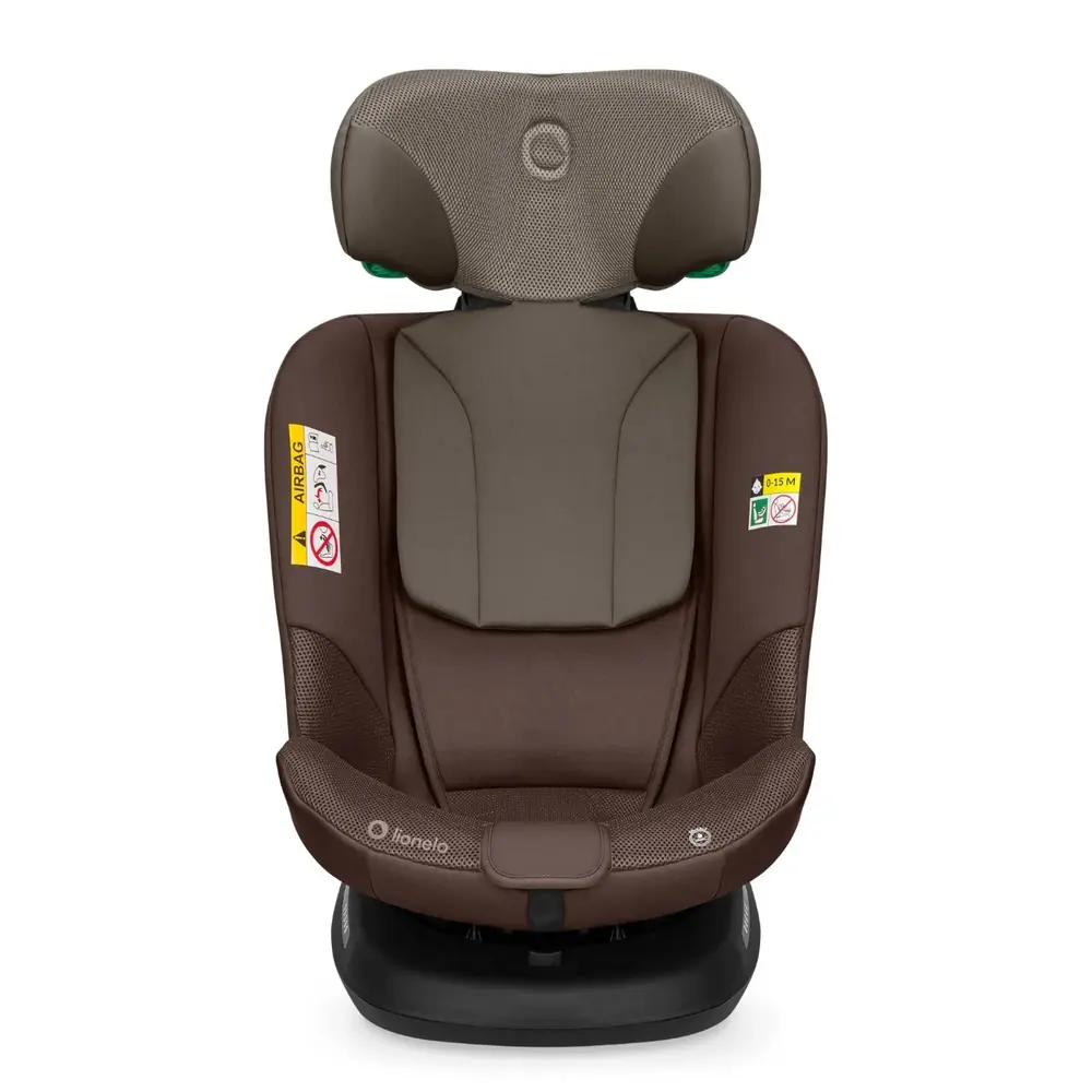Широкое сиденье, Lionelo Bastiaan Plus i-Size - поворотное автокресло для ребенка (40-150 см) • Black Carbon