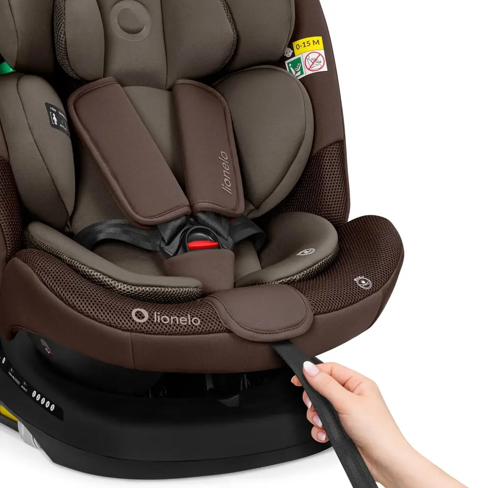 Быстрое натяжение ремней, Lionelo Bastiaan Plus i-Size - поворотное автокресло для ребенка (40-150 см) • Black Carbon