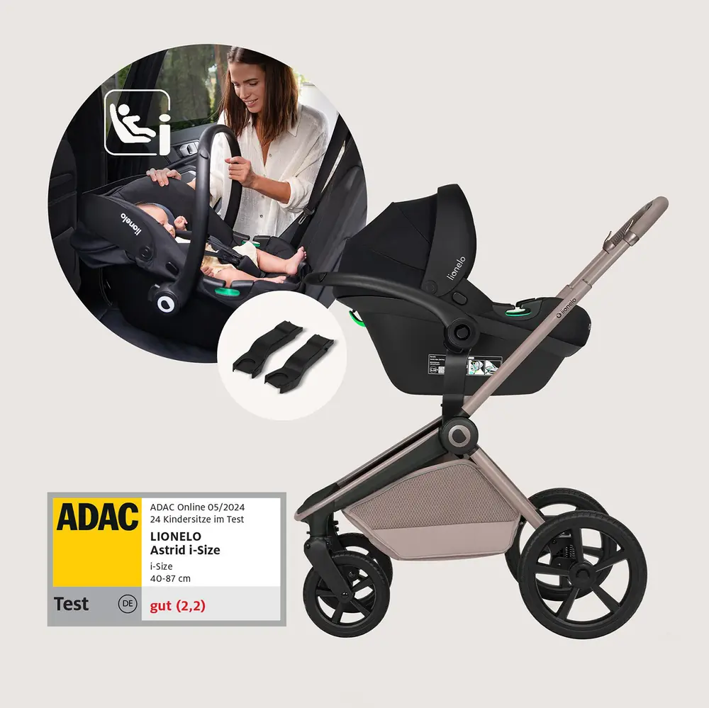 Автокресло для новорожденного, Lionelo Freya 3в1 - детская коляска 3 в 1 с автокреслом, люлька складывается вместе с рамой • Brown Chocolate