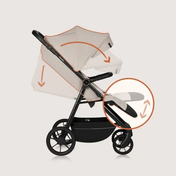 Адаптується до потреб дитини, Lionelo Iva - прогулянкова коляска • Beige Sand