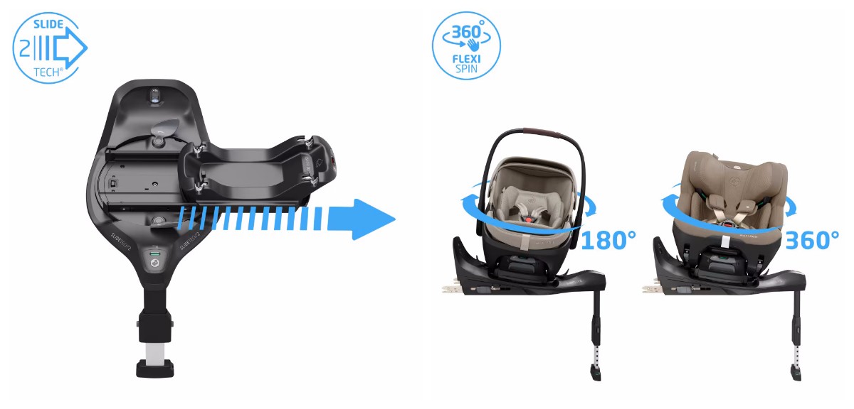 Поворотна та висувна база ISOFIX Maxi-Cosi FamilyFix Slide Pro для автокрісел лінійки Slide Pro