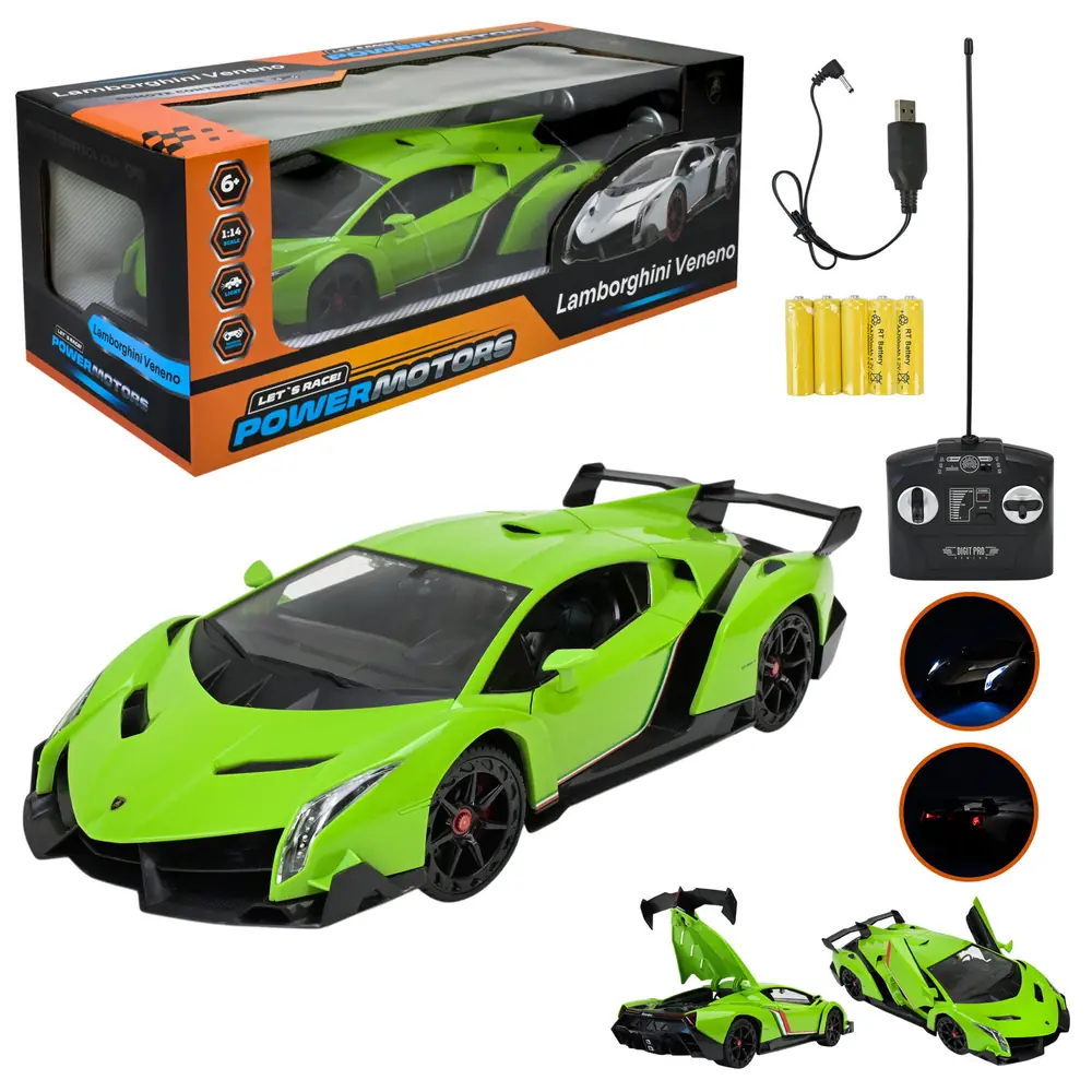 Lamborghini Veneno із пультом, зарядним кабелем, батарейками та фарами