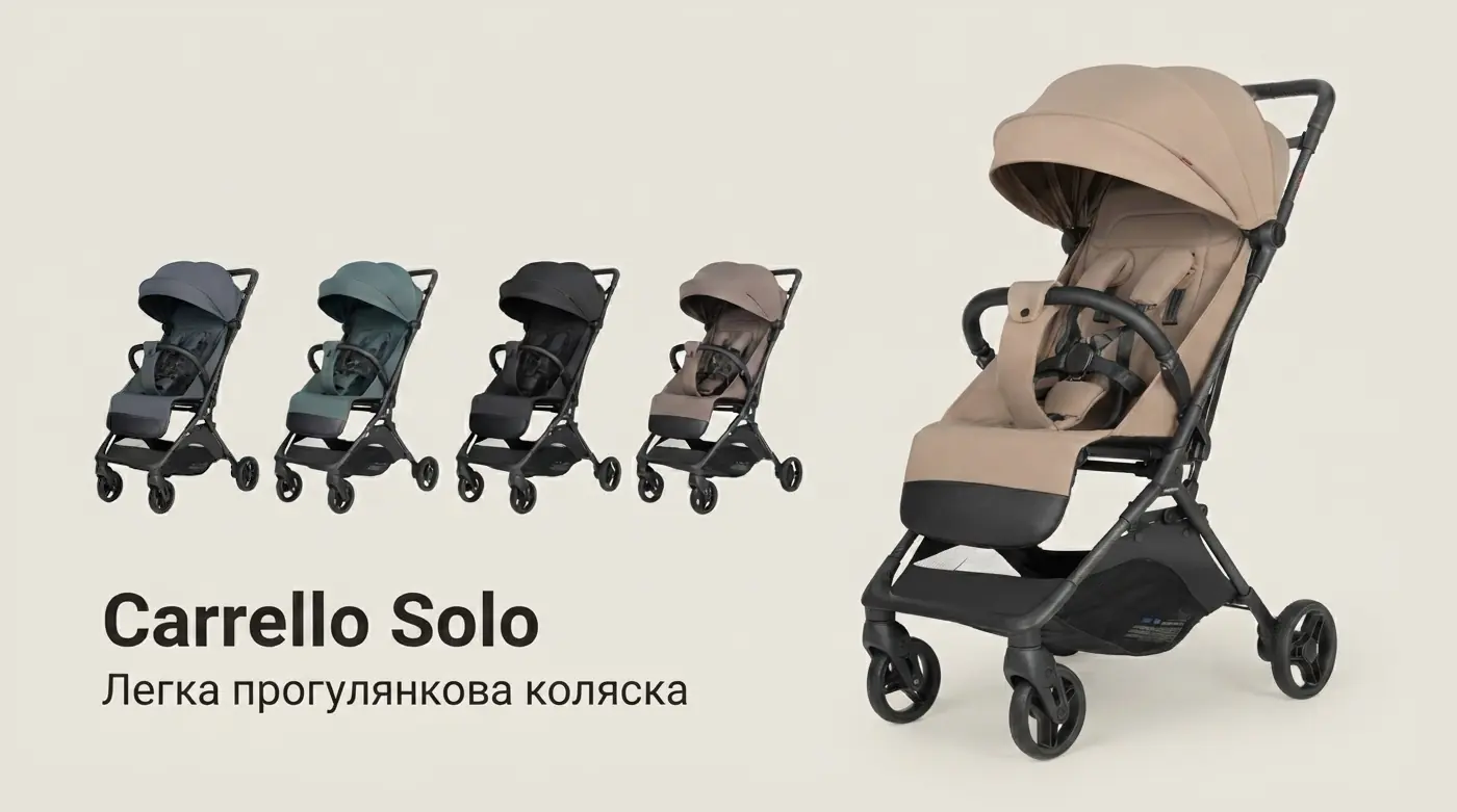 Легкая прогулочная коляска для путешествий Carrello Solo CRL-5531 с карбоновой рамой