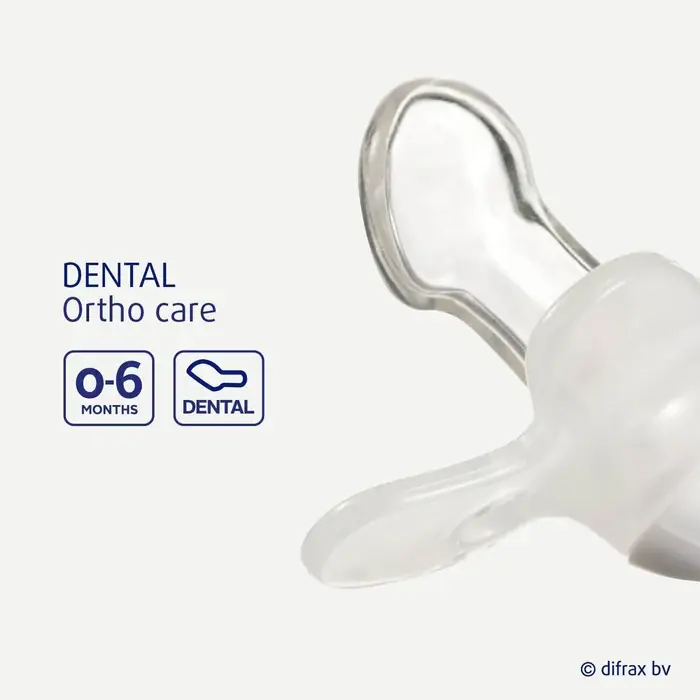 Пустушка Difrax Dental: насадка з круглим і пласким боком